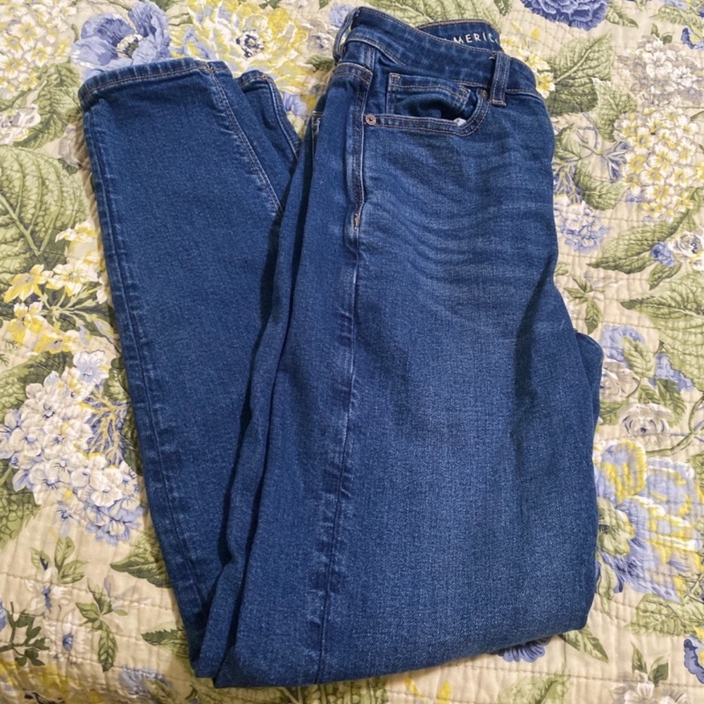 American Eagle Outfitters Women's Deep Blue High Rise Jeans